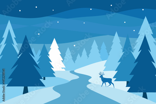 winter landscape with trees