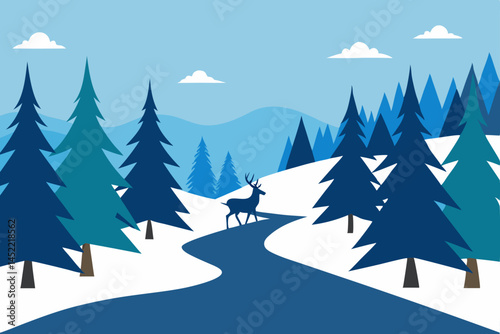 winter landscape with trees