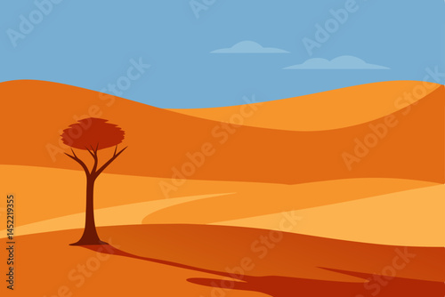 desert landscape with trees