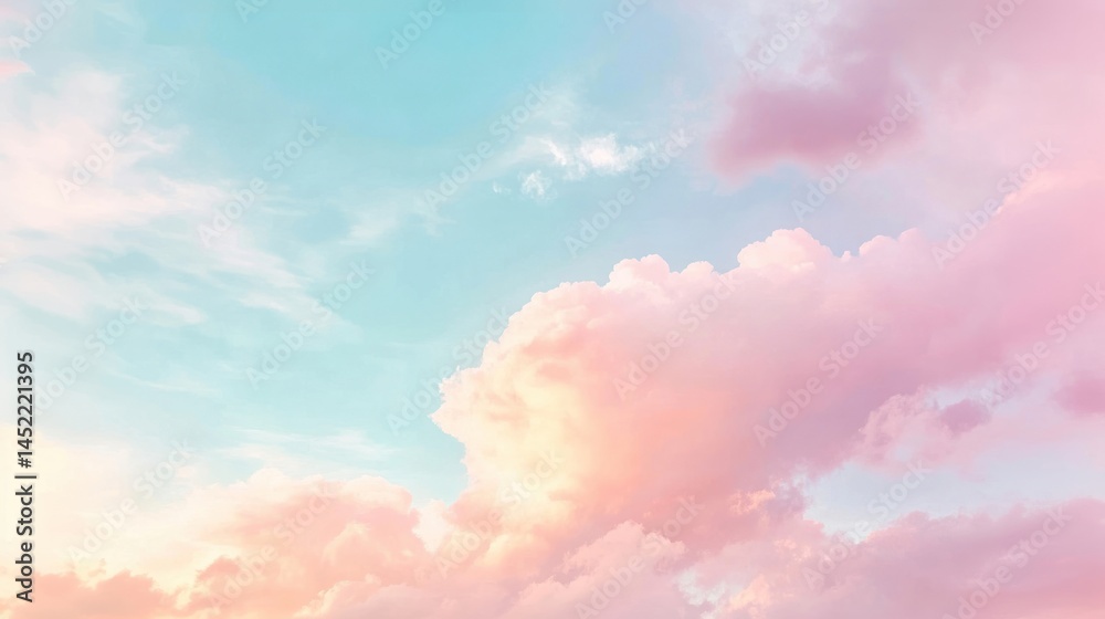 Fototapeta premium Pastel colorful sky clouds colors atmosphere.