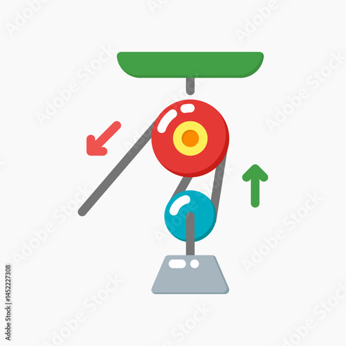 Design Illustration graphic of Double pulley icon with flat style. Suitable for UI, mobile design, web design, etc.