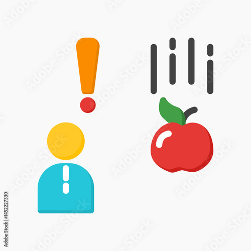 Design Illustration graphic of Gravitational force icon with flat style. Suitable for UI, mobile design, web design, etc.
