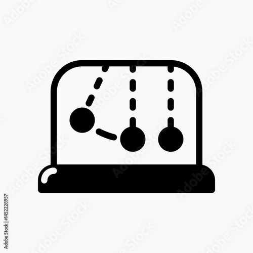 Design Illustration graphic of Newton Cradle icon with glyph style. Suitable for UI, mobile design, web design, etc.