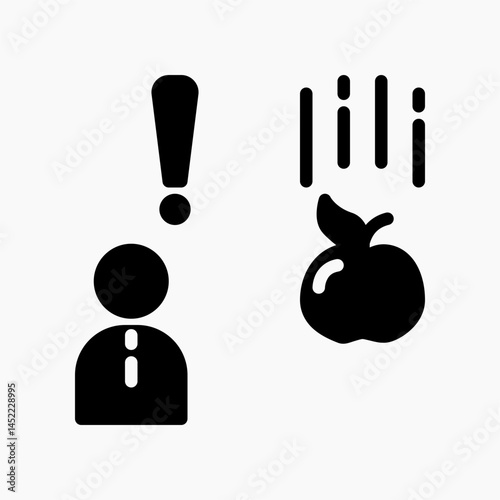 Design Illustration graphic of Gravitational force icon with glyph style. Suitable for UI, mobile design, web design, etc.