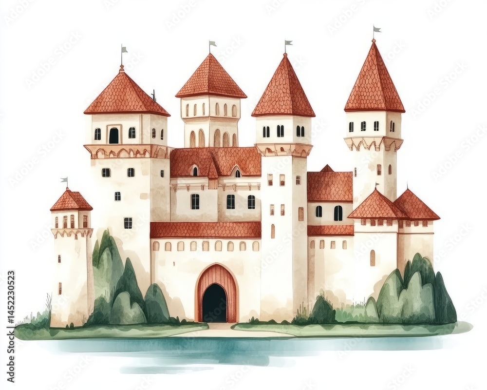 Fototapeta premium Belarusthemed decor featuring Mir Castle and flag colors