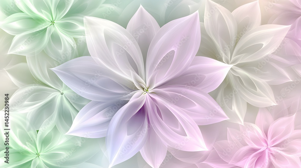 Fototapeta premium Pastel Dream Flowers Soft Bloom Floral Background