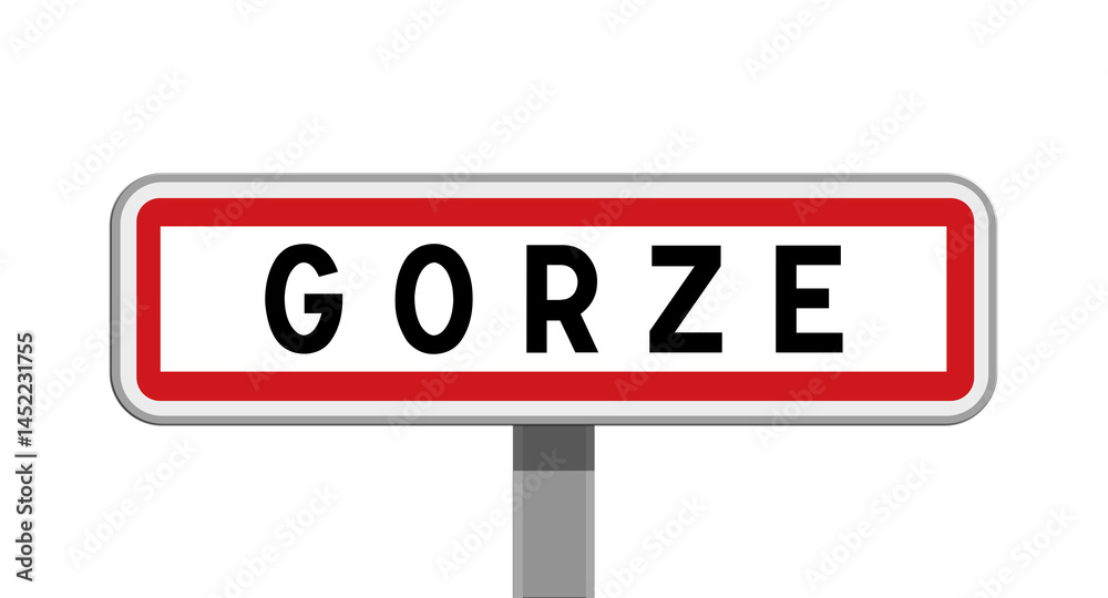 Panneau sur poteaux de Gorze, Moselle, Grand Est Panneau sur poteaux de Gorze, Moselle, Grand Est