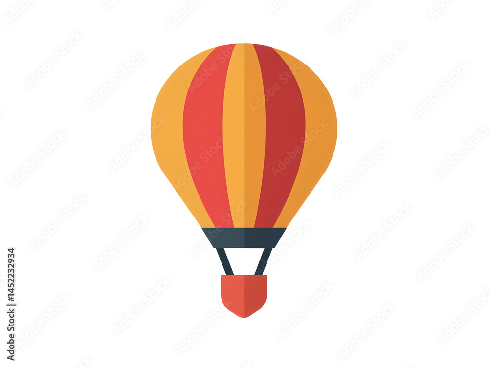 Naklejka premium A hot air balloon with a red, yellow, and orange stripe