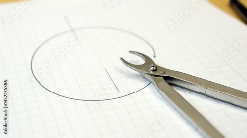 Wallpaper Mural Crafting precision circles with school supplies classroom educational tools creative environment close-up view geometry concept Torontodigital.ca