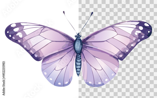 a butterfly flat illustration with watercolor style