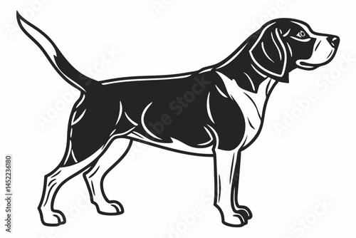 beagle sihouette black vector