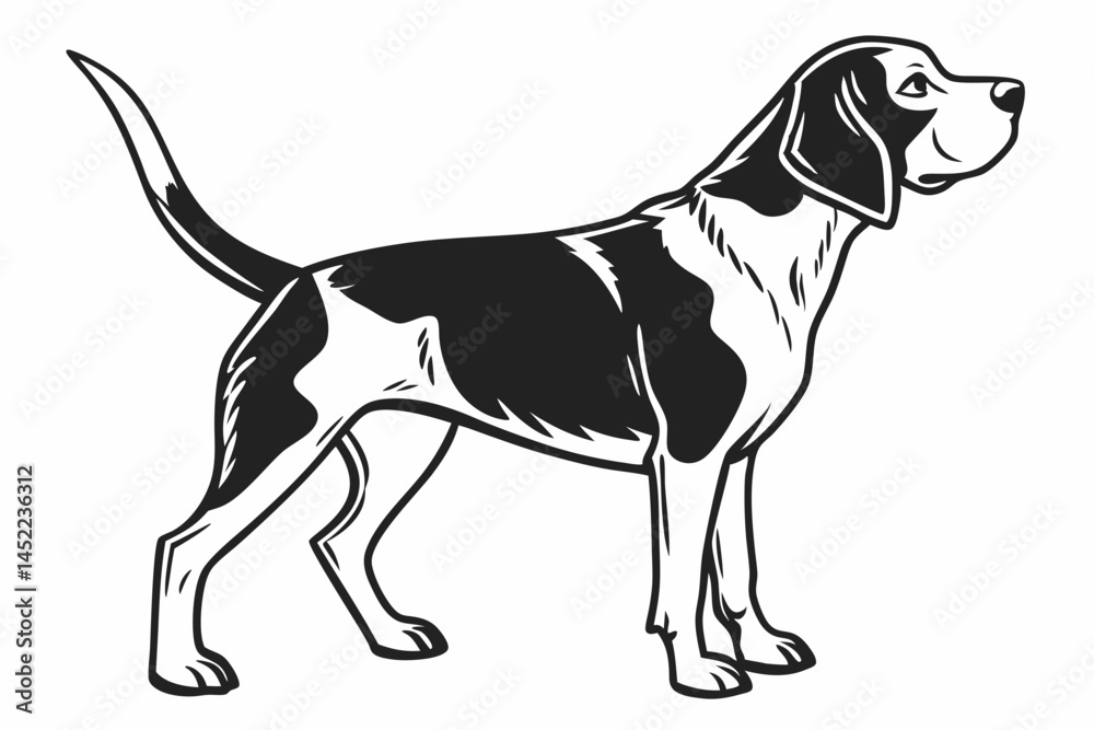 beagle sihouette black vector