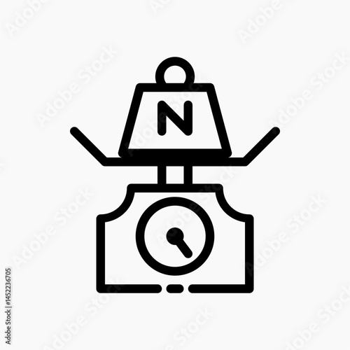 Design Illustration graphic of Mechanical kitchen scale icon with line style. Suitable for UI, mobile design, web design, etc.