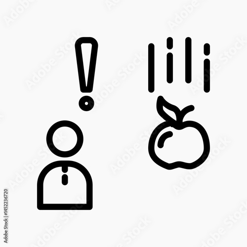 Design Illustration graphic of Gravitational force icon with line style. Suitable for UI, mobile design, web design, etc.