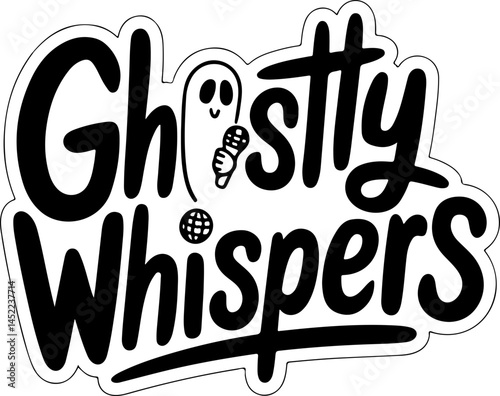Ghostly Whispers Singing Logo Design