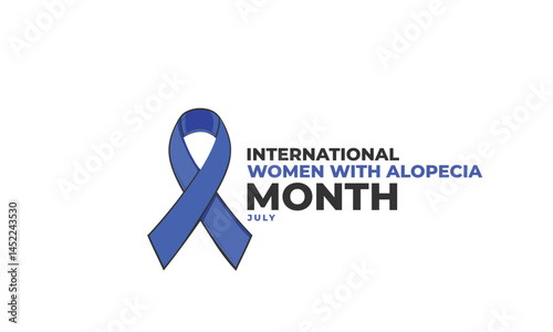 International Women with Alopecia Month. background, banner, card, poster, template. Vector illustration.