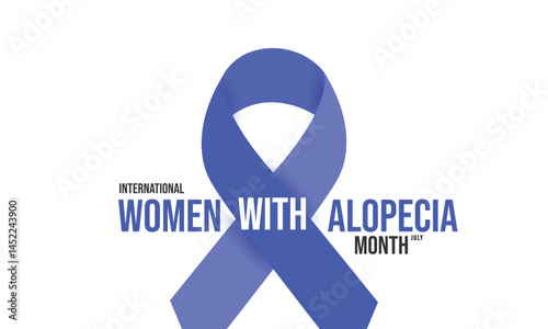 International Women with Alopecia Month. background, banner, card, poster, template. Vector illustration.