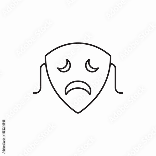Sad face mask icon vector sign