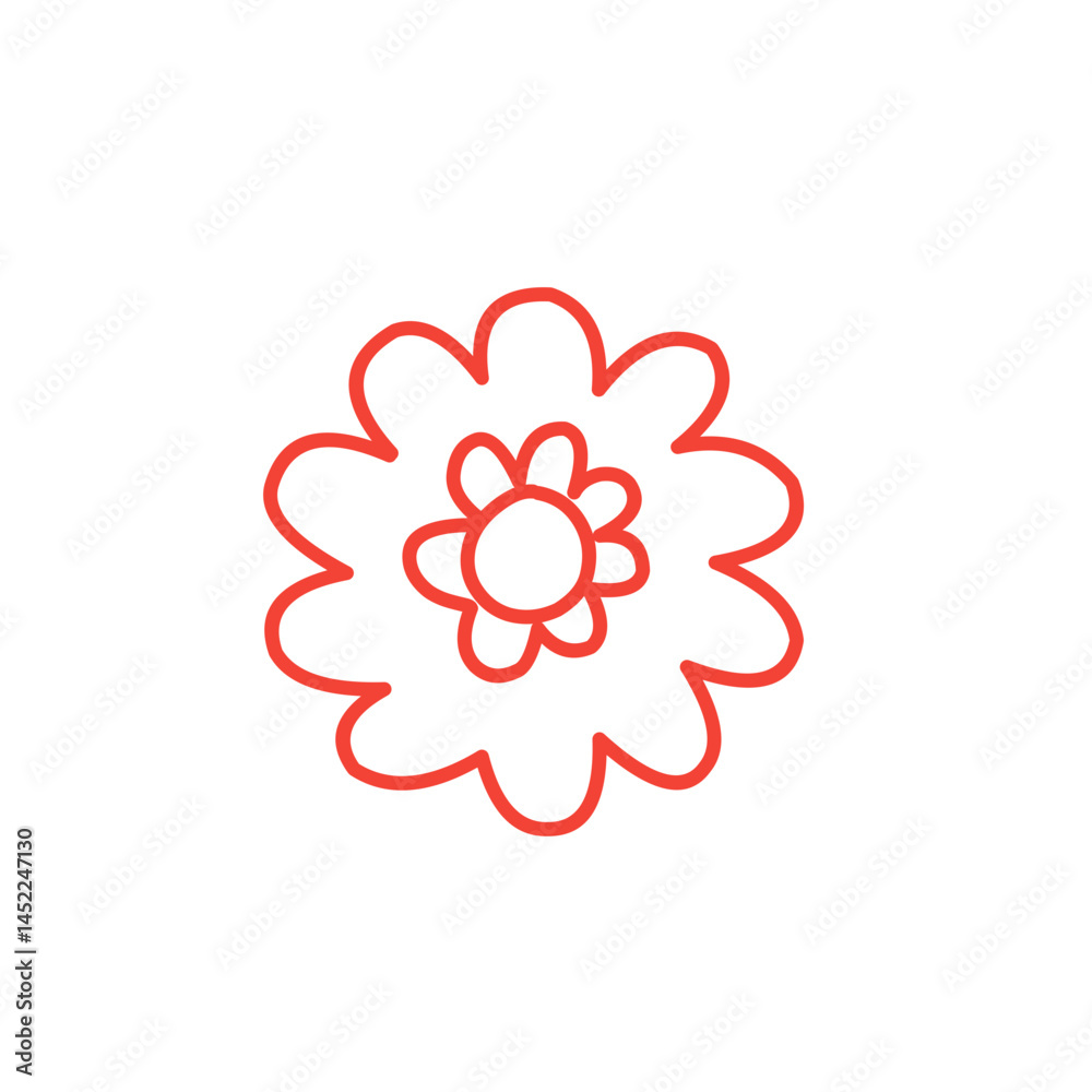 red flower doodle red flower doodle