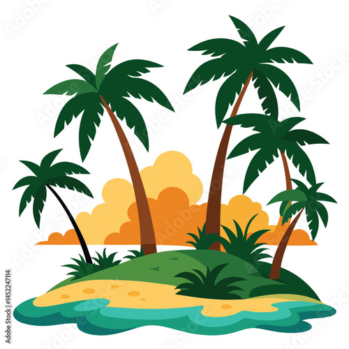 Isolated-palms-set-on-white-background-tropic 