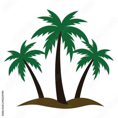 Isolated-palms-set-on-white-background-tropic 