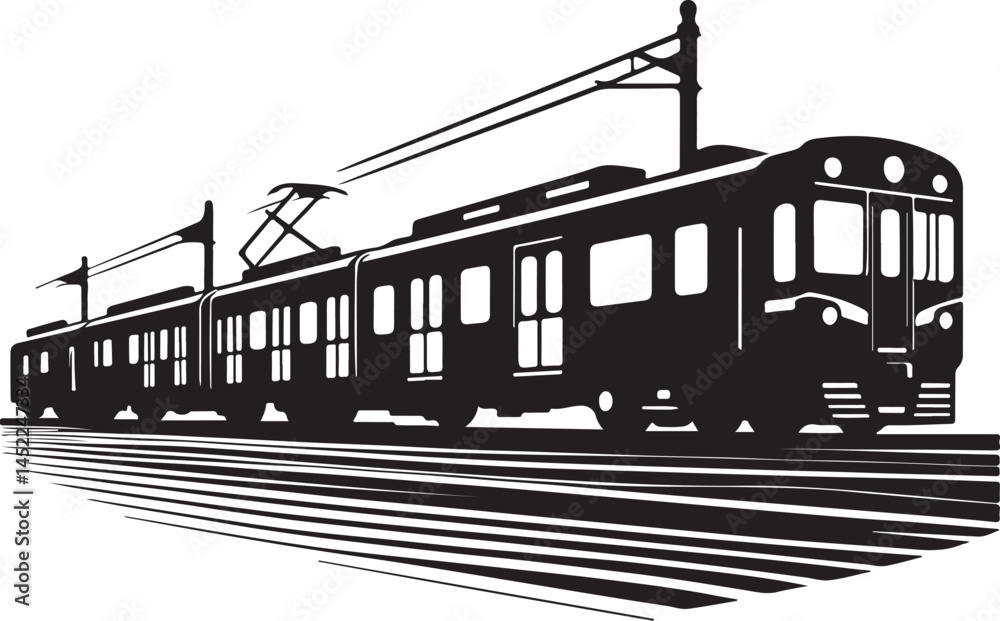 Naklejka premium Old Train Vector Silhoette Collection. Train Silhouette Collection. Trains (Carriages Can Easily Be Separated or Duplicated)