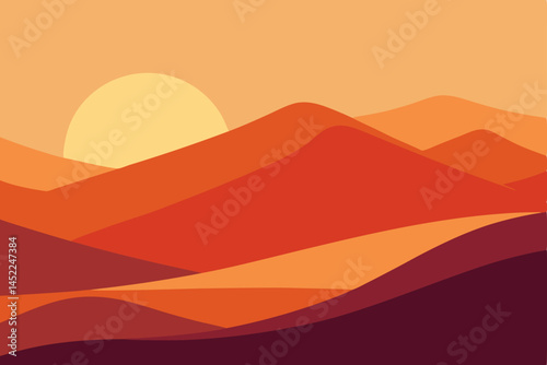 vector illustration of a desert landscape