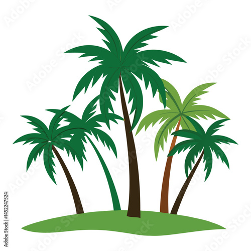 Isolated-palms-set-on-white-background-tropic 