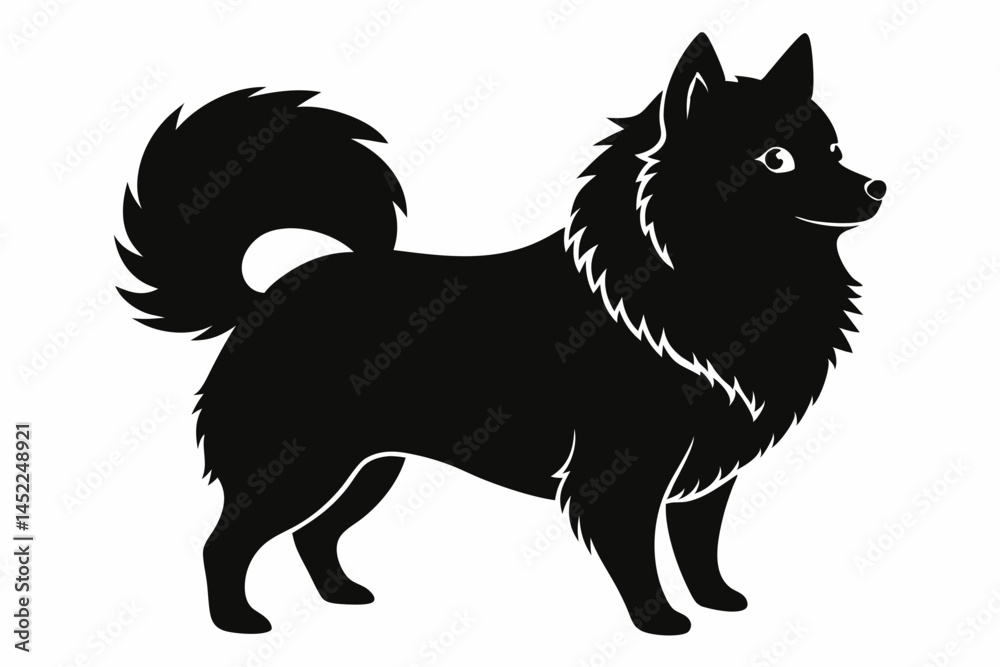 pomeranian sihouette black vector pomeranian sihouette black vector