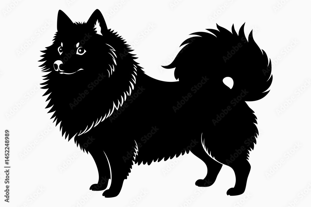 Fototapeta premium pomeranian sihouette black vector