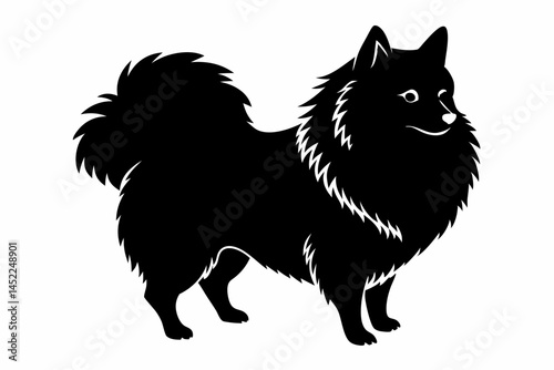 pomeranian sihouette black vector