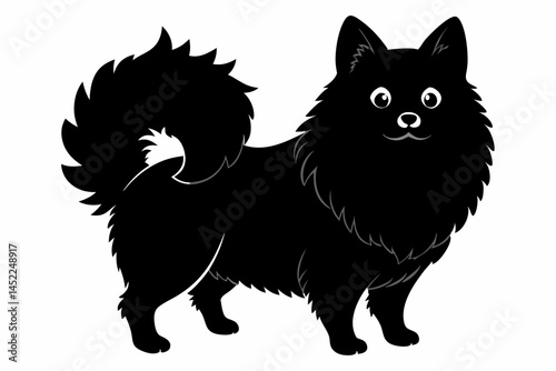 pomeranian sihouette black vector