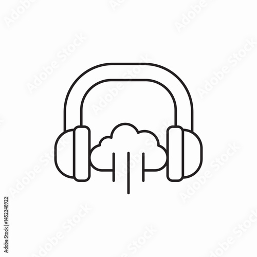 Headphones audio listening device icon vector sign