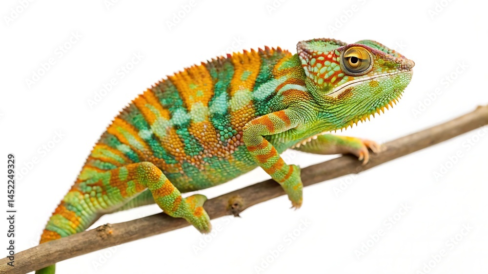 Naklejka premium chameleon on a white background