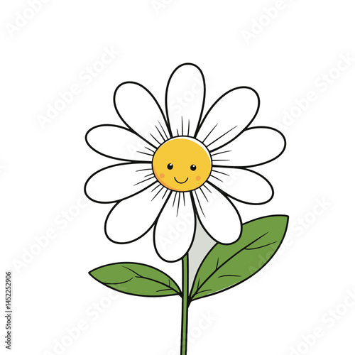 Smiling Daisy: A delightful daisy with a cheerful expression blossoms, with its cheerful face and engaging charm, spreading smiles and joy with simple elegance.