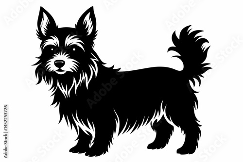 yorkshire terrier sihouette black vector