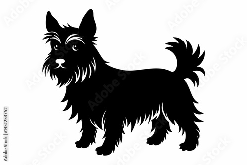 yorkshire terrier sihouette black vector