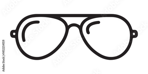 Black color sunglass line art icon. Vector illustration eps 10