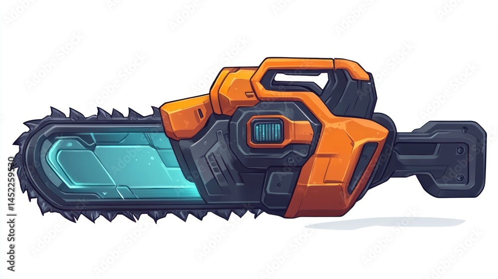 Naklejka premium Futuristic chainsaw illustration (4)