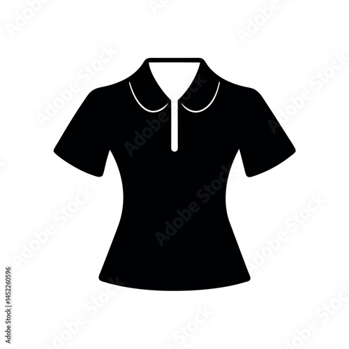 Black Vector Silhouette of a Blouse Design