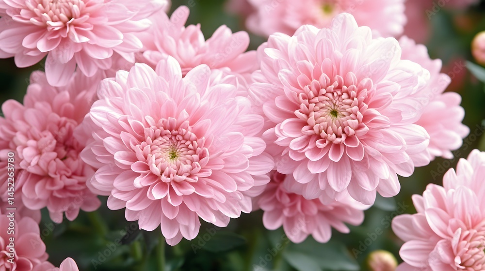 Closeup of Beautiful Pink Chrysanthemum Flowers Closeup of Beautiful Pink Chrysanthemum Flowers