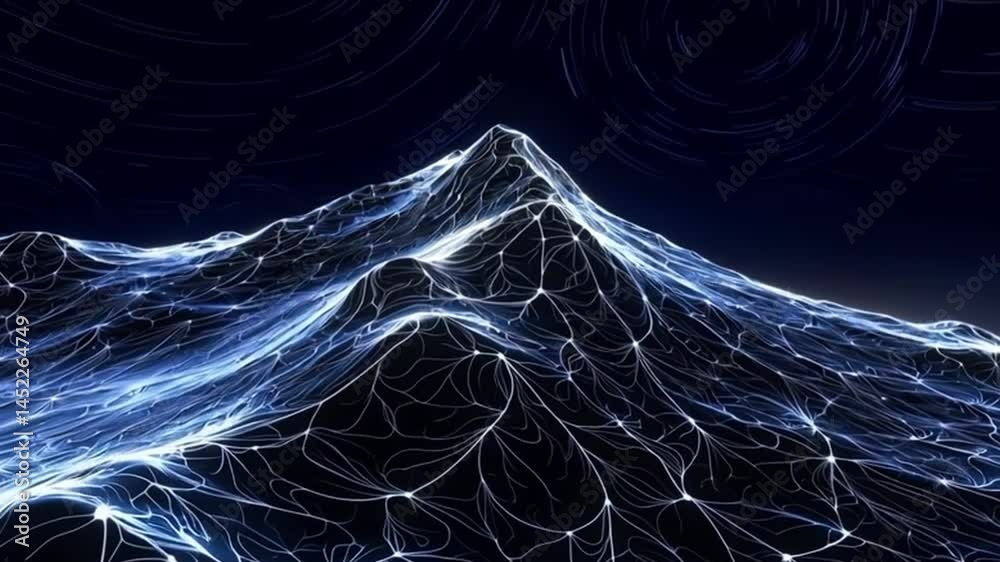 Technological blue mountain peak network connection