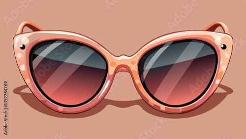 Blush-toned frames with perfect grace,
A touch of glam on every face.
Black lens mystery, bright day charm,
Sunglasses with timeless, trendy arm.
