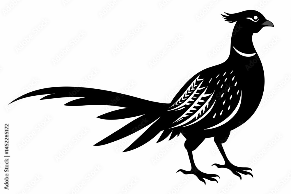 Fototapeta premium pheasant sihouette black vector