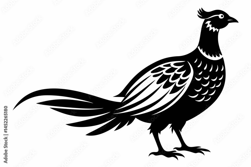 Fototapeta premium pheasant sihouette black vector