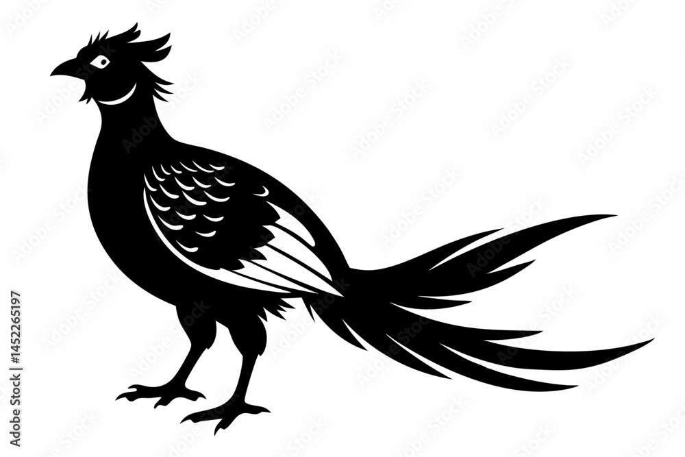 Obraz premium pheasant sihouette black vector