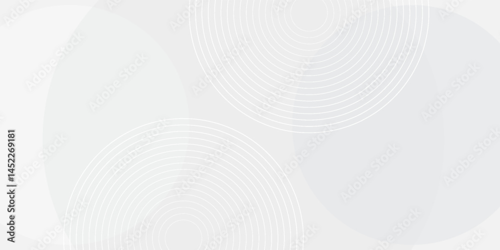 Naklejka premium White geometric abstract background overlap layer on bright space with lines effect decoration. Modern graphic design element circles style concept for banner. illustration eps 10.