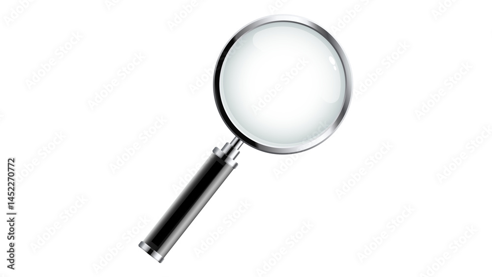 Magnifying Glass on isolated Background, Close-Up Inspection Tool, Sleek Optical Lens Design, Magnifying Glass on isolated Background, Close-Up Inspection Tool, Sleek Optical Lens Design,