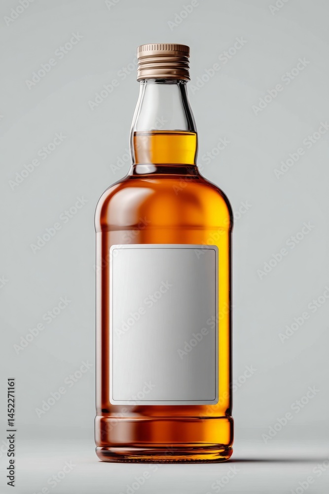 Fototapeta premium Whiskey bottle mockup with blank label ready for branding and product design