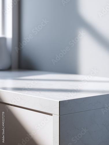 Minimalist Marble Surface with Soft Shadows, Product Background